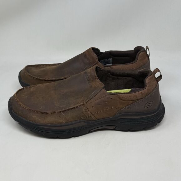 Skechers Expended Seveno Shoes Mens 12 Brown Leather Slip On Casual Loafers main image 13